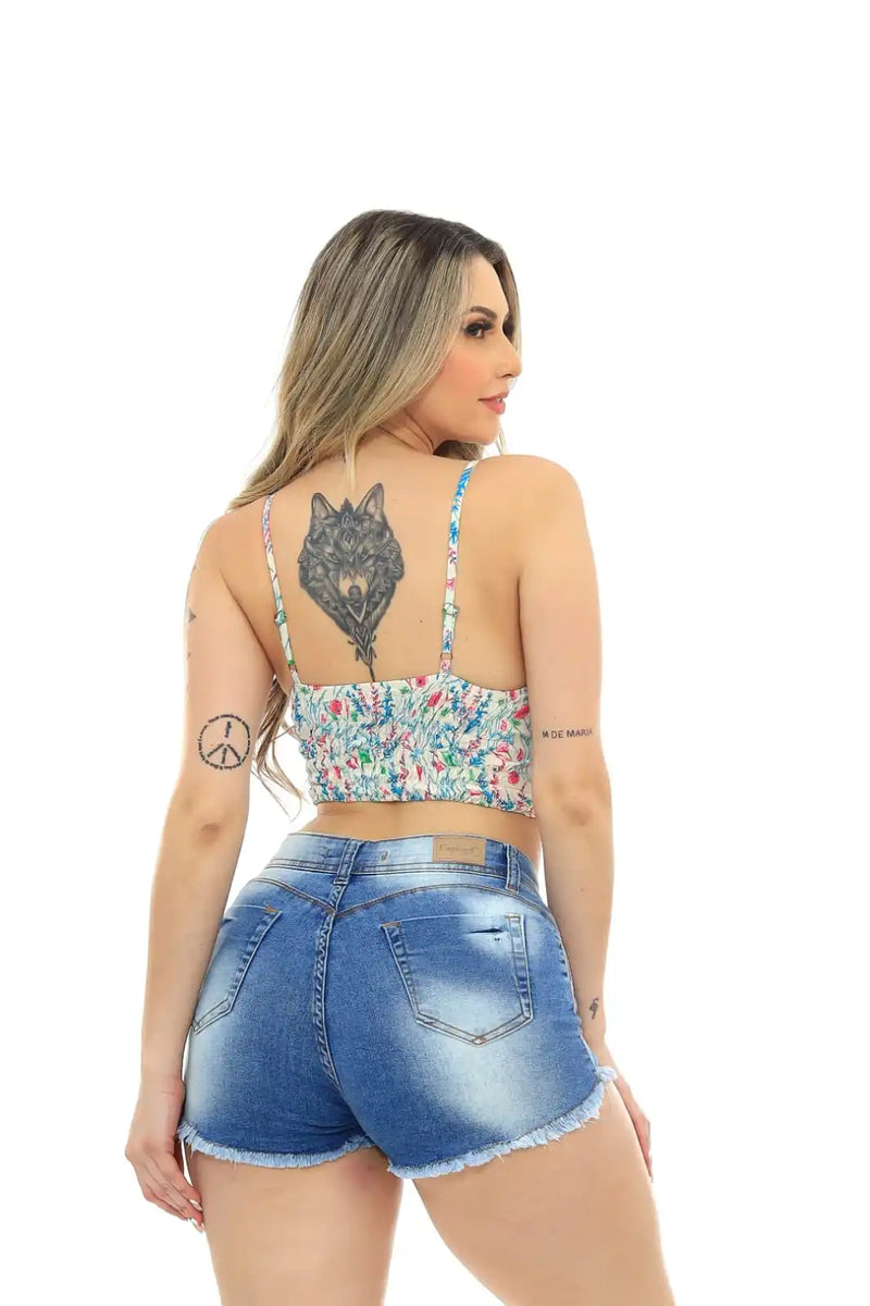 Mini Saia Jeans Feminina Cargo Delave Bolsos Tendência Moda