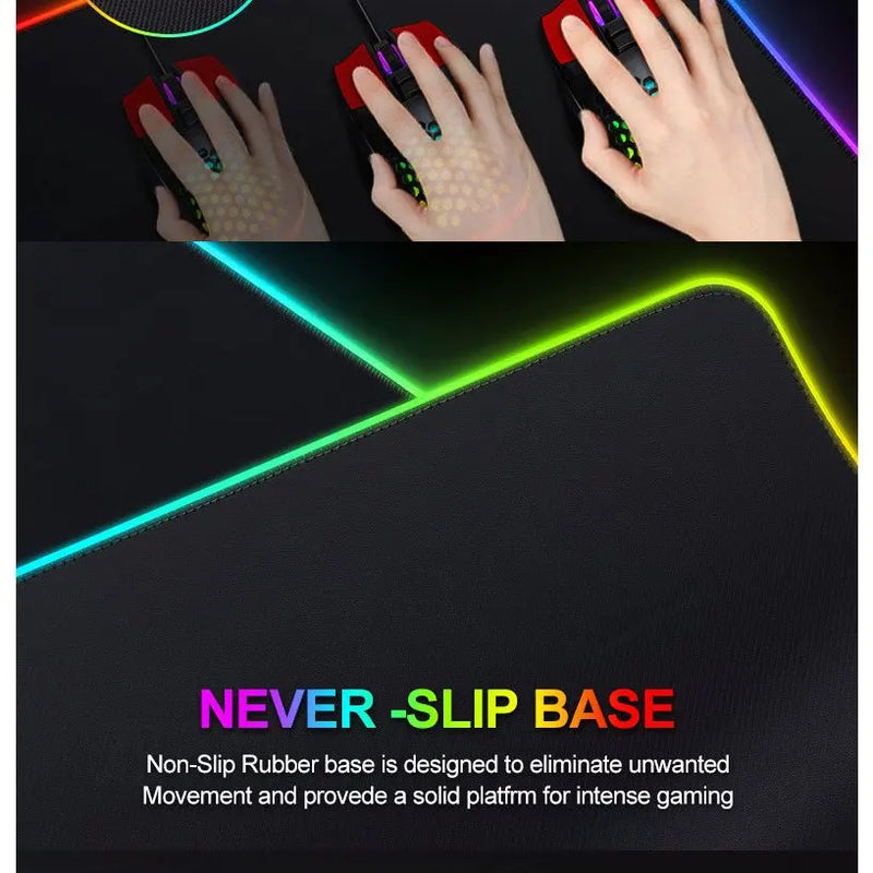 Mouse Pad Gamer Iluminado led Rgb Grande 80 cm por 30 com Mousepad gamer Led com em volta superficie velocidade para jogos