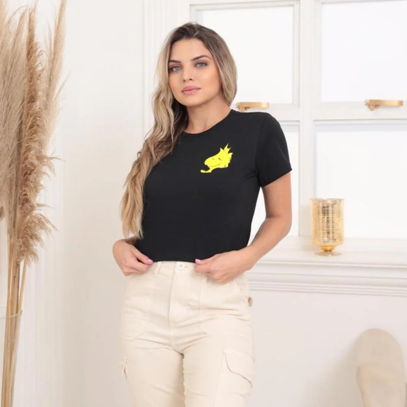 Camiseta Feminina 100% Algodão T-shirt Woodstock Estampada Baby Look Blusa Blusinha