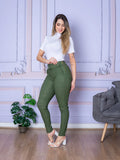 Calça Feminina de Trabalho com Cinto e Bolso