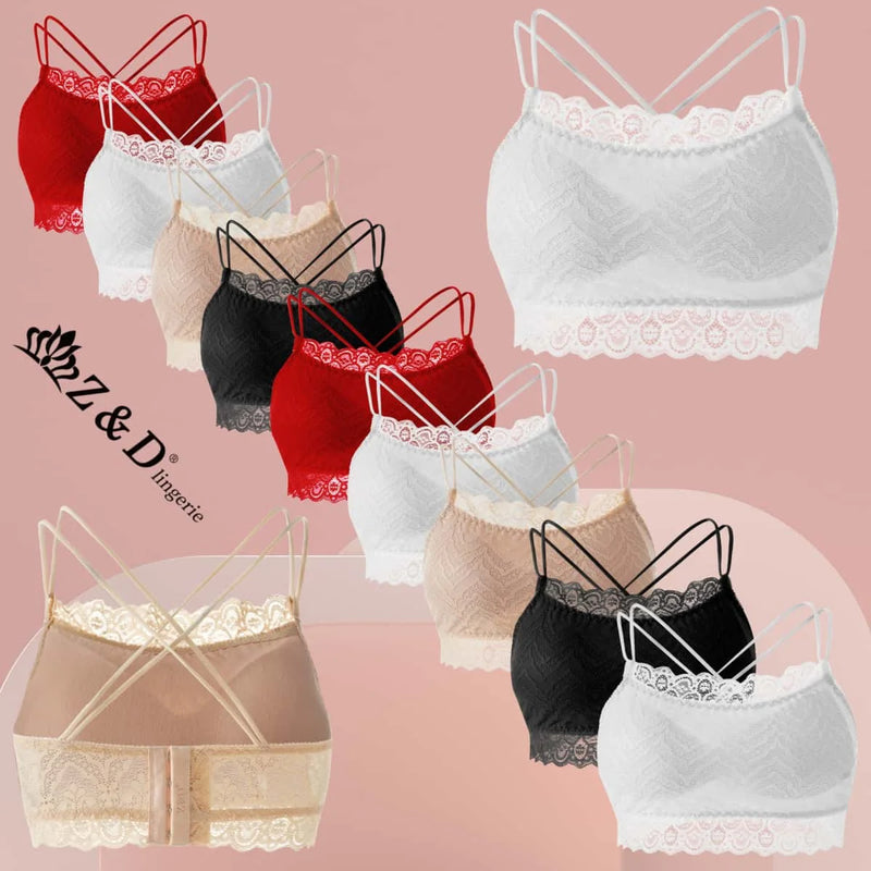 Z&D Lingerie Top De Renda Alças Larga Com Bojo 6907