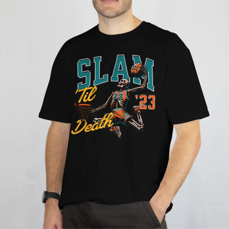 Camiseta Básica Masculina GuGi Esqueleto Basquete Slam Dunk Enterrada NBA 100% Algodão Premium