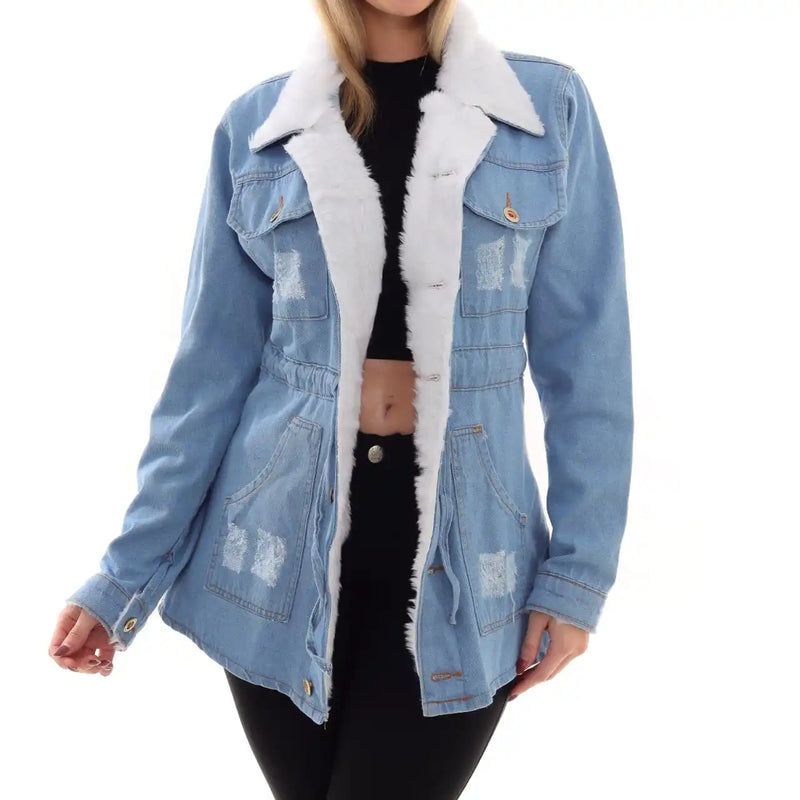 Jaqueta Parka Lavagem Clara Tendência Com Pelinhos Tipo Pelúcia Moda Fashion Outono Inverno