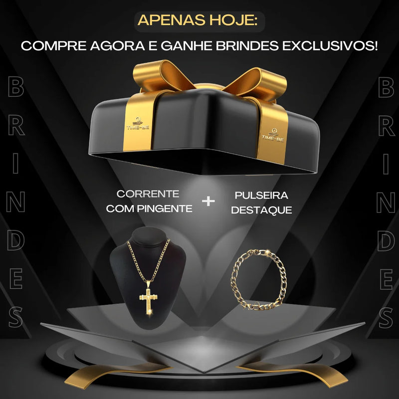 Relógio Invicta Venom Hybrid Skeleton Masculino Dourado Banhado a Ouro 18k A Prova D'água +2 Brindes