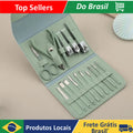 Kit 16 Pçs Cortador De Unhas Pedicure Tesoura Prego Conjunto De Ferramentas Em Aço Inoxidável Com Bolsa Dobráve