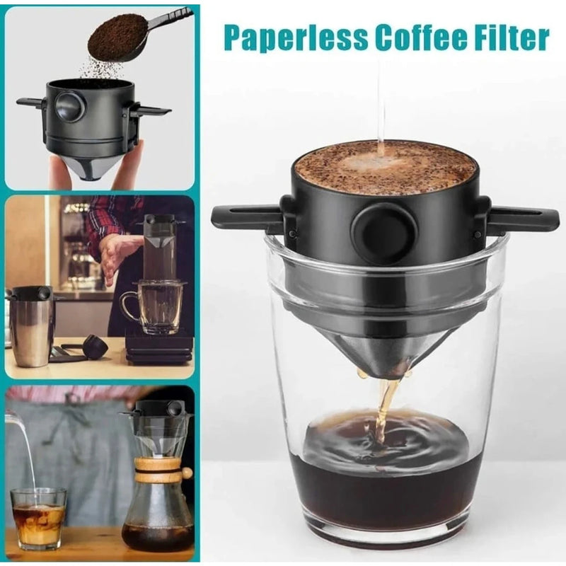 Coador Portátil de Café Mini Filtro De Cafe Aço Inox Reutilizavel