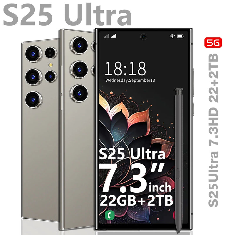 2025 versão global telefones celulares s25 ultra 7.3hd celulares 22g + 2t smartphone original duplo sim android 14 7800mah 5g telefone