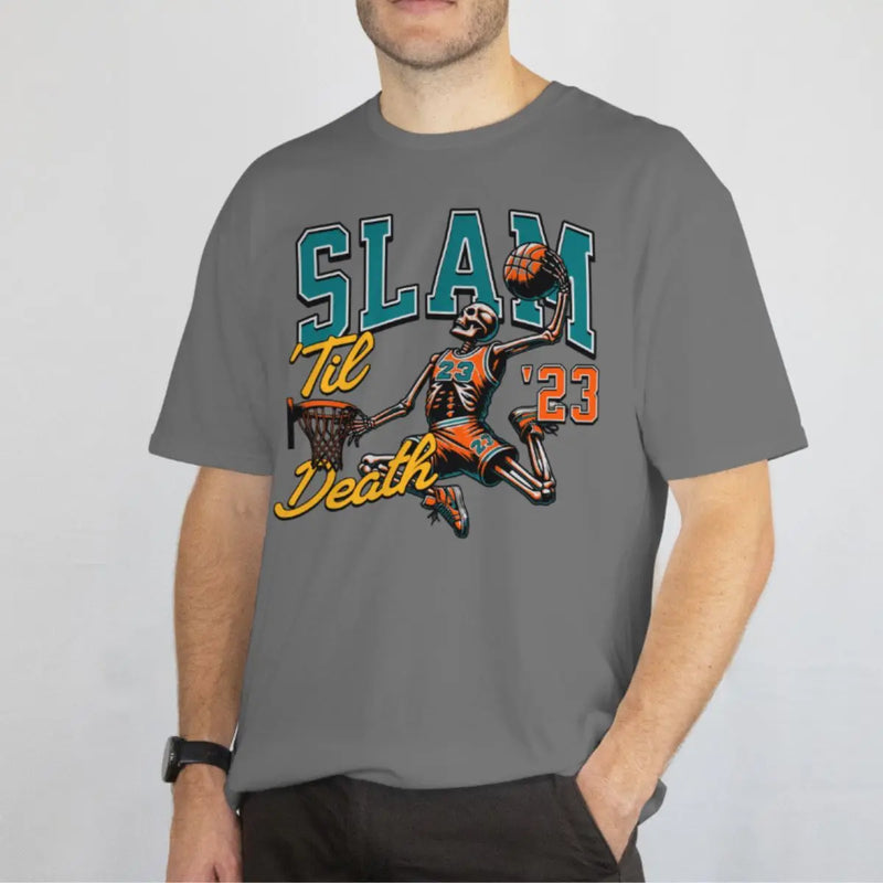 Camiseta Básica Masculina GuGi Esqueleto Basquete Slam Dunk Enterrada NBA 100% Algodão Premium