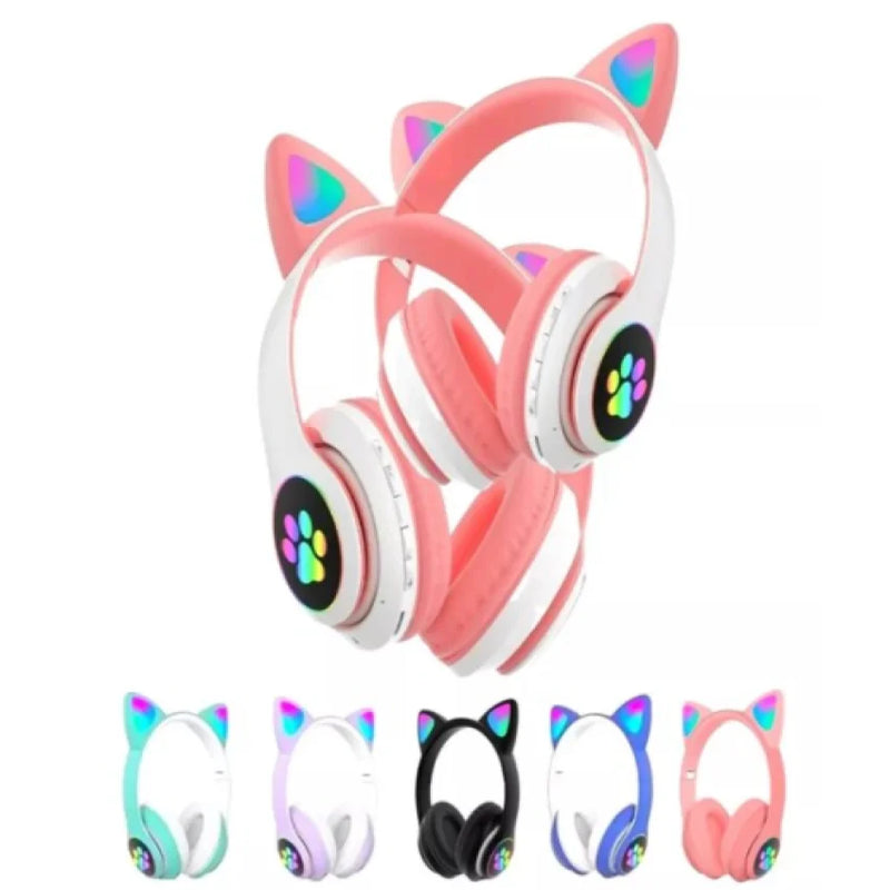 Fone Gatinho Sem Fio com Led Infantil Boy Girl Toy