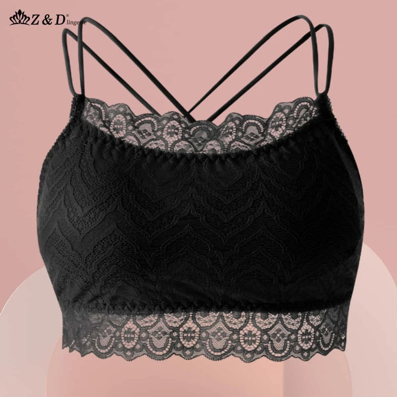 Z&D Lingerie Top De Renda Alças Larga Com Bojo 6907