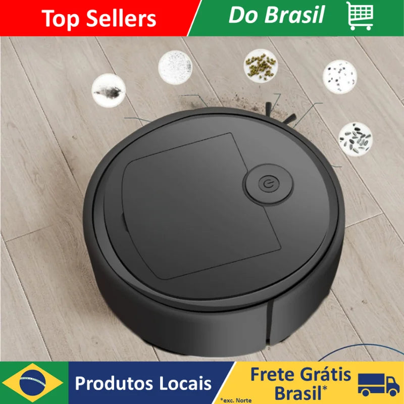 Mini Aspirador De Pó Robô Automático Inteligente Doméstico E Recarregável