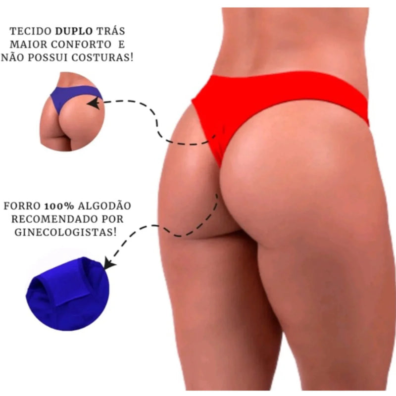 Kit Calcinhas fio duplo, calcinha fio duplo lisa, lingerie confortável, calcinha fio básico, kit de calcinhas sem costura