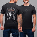 Camiseta Básica Masculina GuGi Cruz Cristã Asas Anjo Savior Frente E Costas 100% Algodão Premium