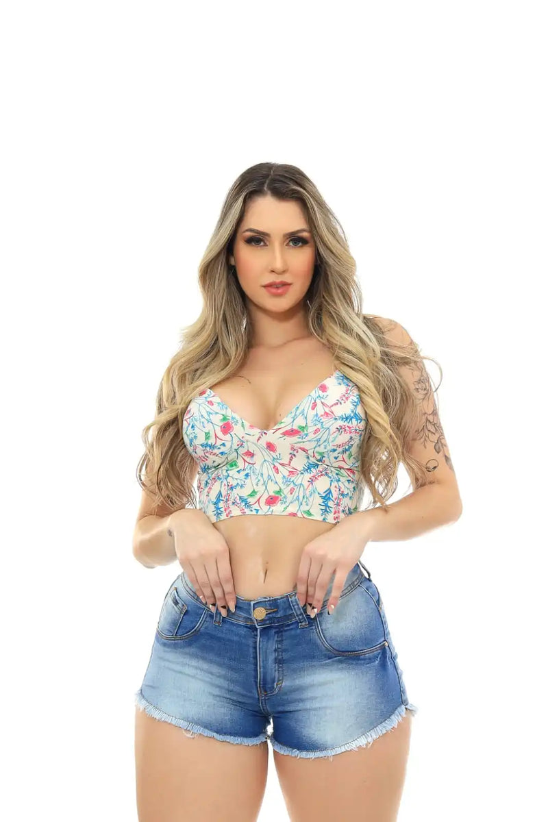 Mini Saia Jeans Feminina Cargo Delave Bolsos Tendência Moda