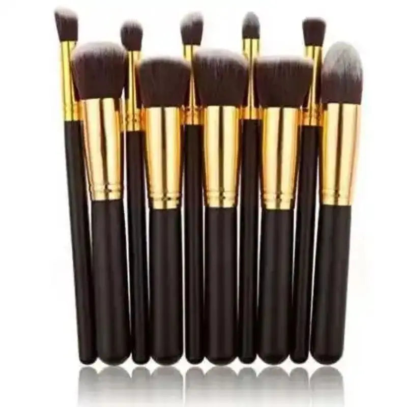 Kit 10 pincel de maquiagem preta Pinceis esfumar contorno Kabuki profissional PRONTO ENTREGA
