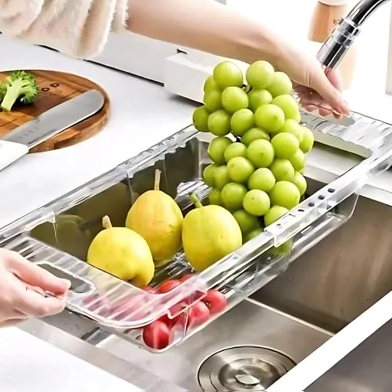 Escorredor De Cozinha Para Frutas E Legumes Tamanho Ajustável Ácrilico Pia