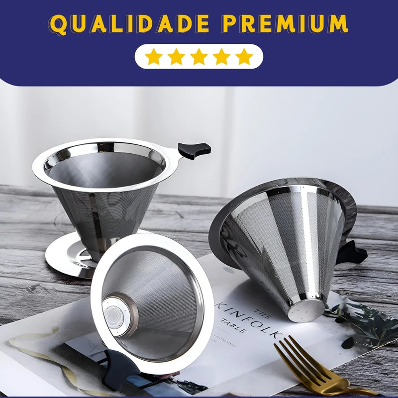 Coador Filtro De Café 103 Inox  -  Coador de Café Grande Sem Uso De Papel - Nybc