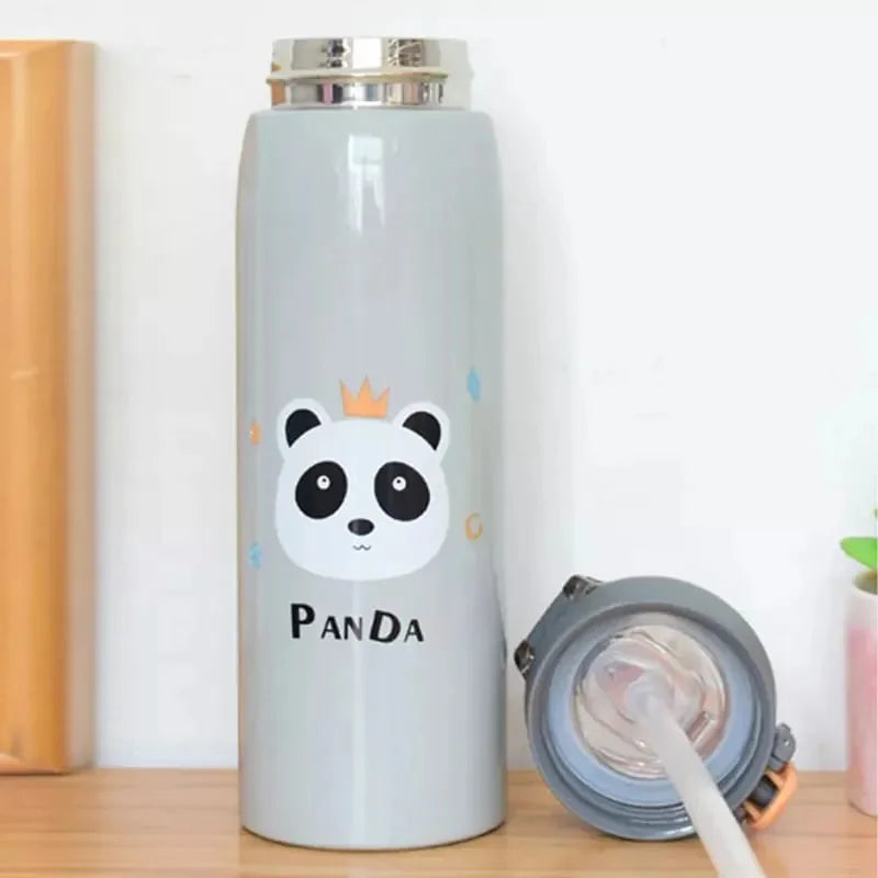 arrafa Térmica de 350ml De Aço Inox Vedação Completa Infantil Com Canudo De Silicone Flexível