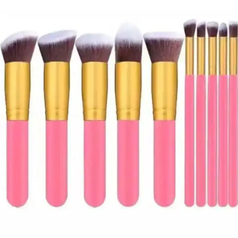 Kit 10 pincel de maquiagem preta Pinceis esfumar contorno Kabuki profissional PRONTO ENTREGA