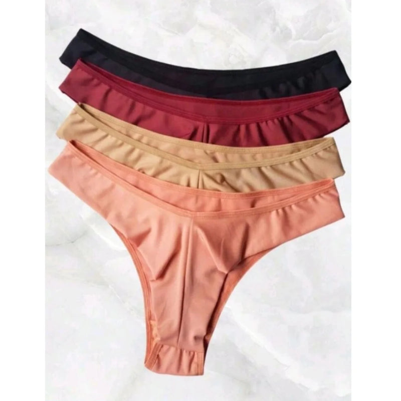 Kit Calcinhas fio duplo, calcinha fio duplo lisa, lingerie confortável, calcinha fio básico, kit de calcinhas sem costura