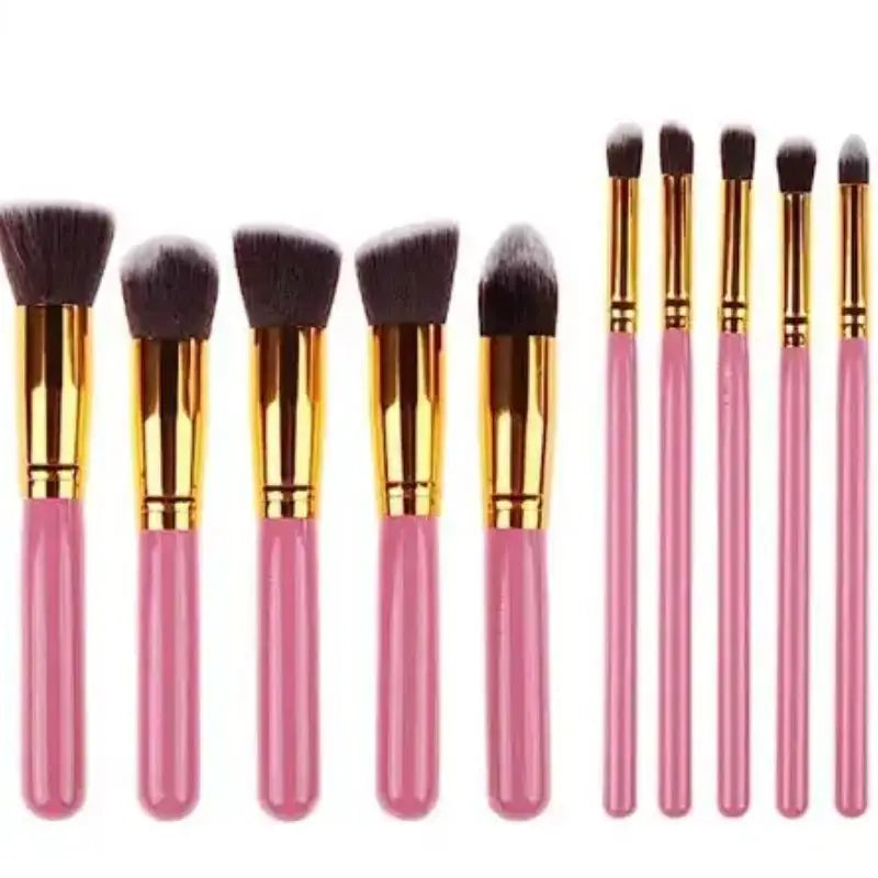 Kit 10 pincel de maquiagem preta Pinceis esfumar contorno Kabuki profissional PRONTO ENTREGA