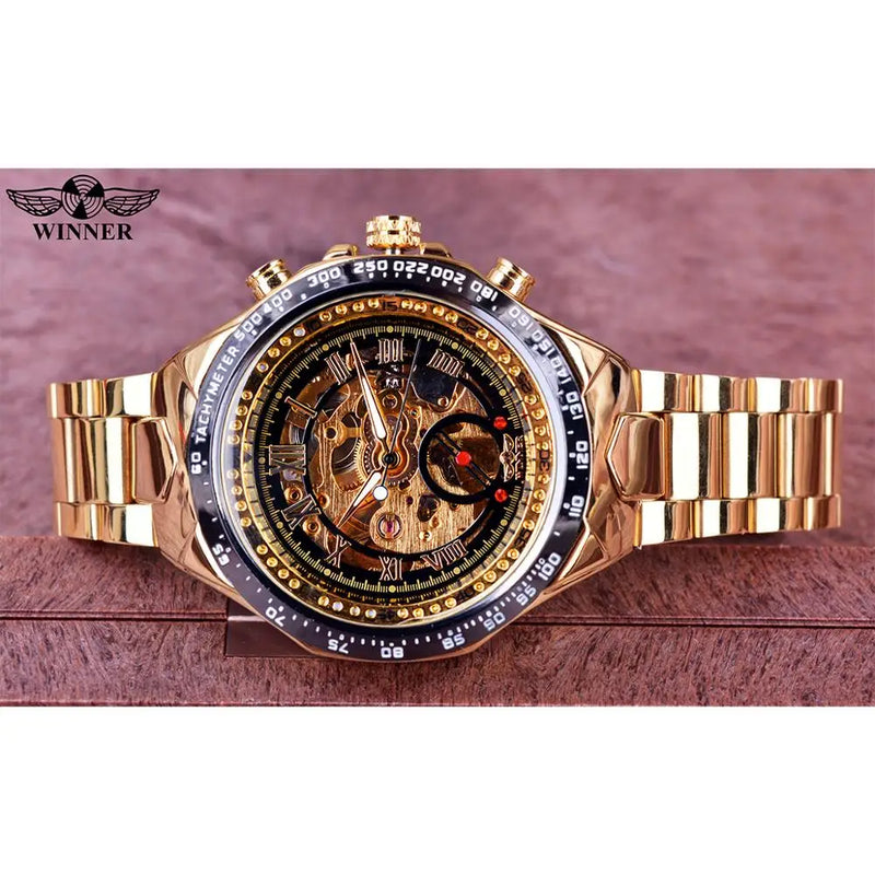 Vencedor mecânico esporte design moldura relógio de moda dos homens relógios topo marca luxo montre homme relógio masculino esqueleto automático