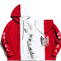 2025 japão anime ataque em titã impressão moletom com capuz masculino retalhos roupas finas hip hop streetwear topos