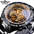 Vencedor mecânico esporte design moldura relógio de moda dos homens relógios topo marca luxo montre homme relógio masculino esqueleto automático