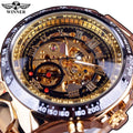 Vencedor mecânico esporte design moldura relógio de moda dos homens relógios topo marca luxo montre homme relógio masculino esqueleto automático