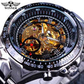 Vencedor mecânico esporte design moldura relógio de moda dos homens relógios topo marca luxo montre homme relógio masculino esqueleto automático