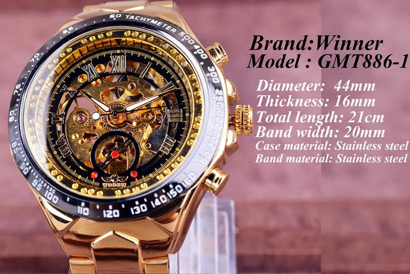 Vencedor mecânico esporte design moldura relógio de moda dos homens relógios topo marca luxo montre homme relógio masculino esqueleto automático