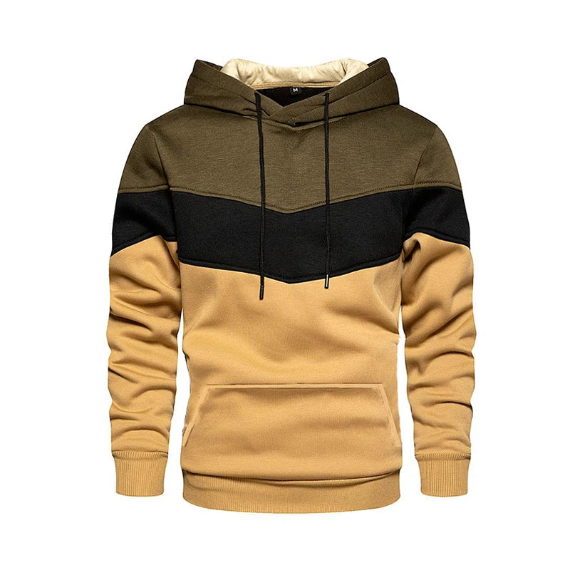 Spring Autumn Men's Hoodies Color Striped Slim Hooded Sweatshirts Mens Coats Male Casual Sportswear Streetwear