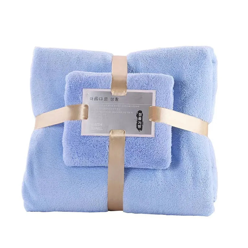 Conjunto de toalhas de banho, 2 peças, super macio, altamente absorvente, secagem rápida, veludo coral, toalha de banho para adultos, hotel e spa