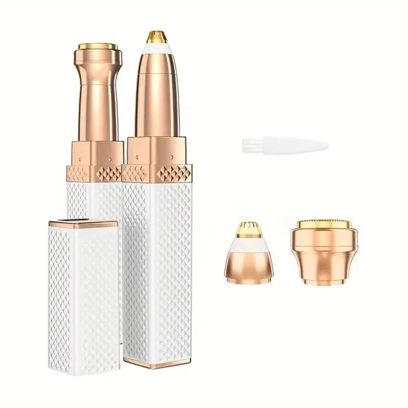 1 peça navalha de sobrancelha e barbeador recarregável 2 em 1 com luz LED - remove indolor a fuzz de pêssego, pêlos faciais, sobrancelhas, lábios