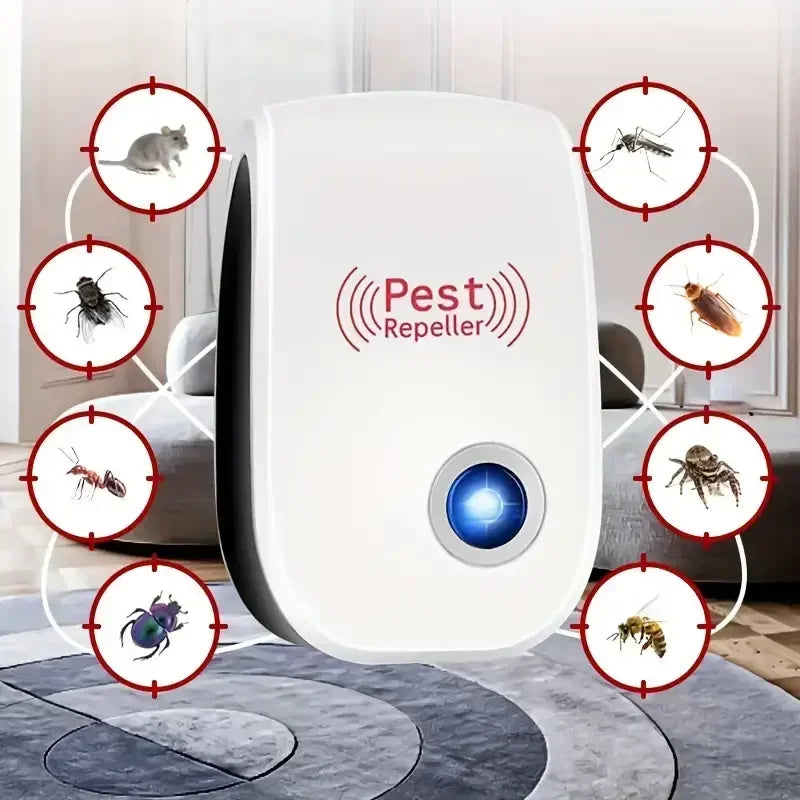Repelente ultrassônico de pragas plug-in - Controle eficaz de insetos internos para mosquitos, ratos, aranhas, formigas, baratas - Paja infantil