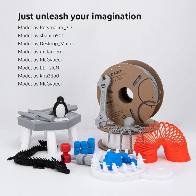 ELEGOO PLA + Filamento 1.75mm 3D PLA para material de consumíveis de impressora 3D compatível com a maioria das impressoras FDM (1KG/carretel, 2,2 lbs)