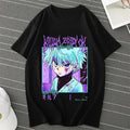 Anime caçador x caçador killua zoldyck t camisa das mulheres dos homens moda casual harajuku manga curta tripulação pescoço plus size unisex t camisa