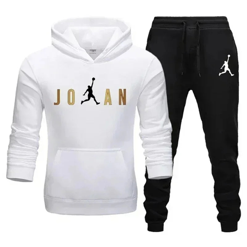 Homens agasalho 2 peças conjuntos moletom com capuz + calças com cordão masculino hoodies correndo roupas esportivas das mulheres dos homens outono sportwear