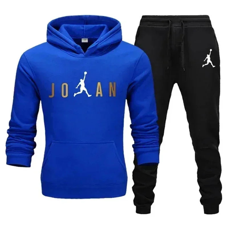 Homens agasalho 2 peças conjuntos moletom com capuz + calças com cordão masculino hoodies correndo roupas esportivas das mulheres dos homens outono sportwear