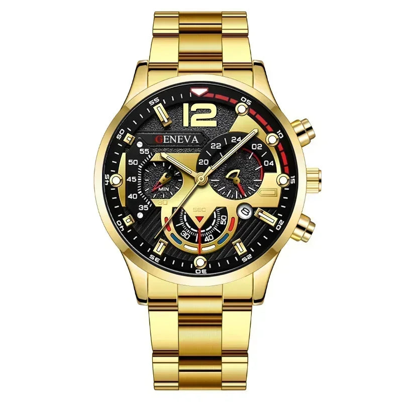 Moda masculina relógios de aço inoxidável luxo quartzo relógio de pulso calendário luminoso relógio masculino negócios casual reloj hombre