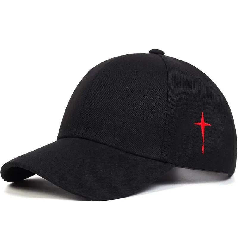 Unissex simples cruz gota de água bordado bonés de beisebol primavera e outono ao ar livre ajustável chapéu casual protetor solar chapéu