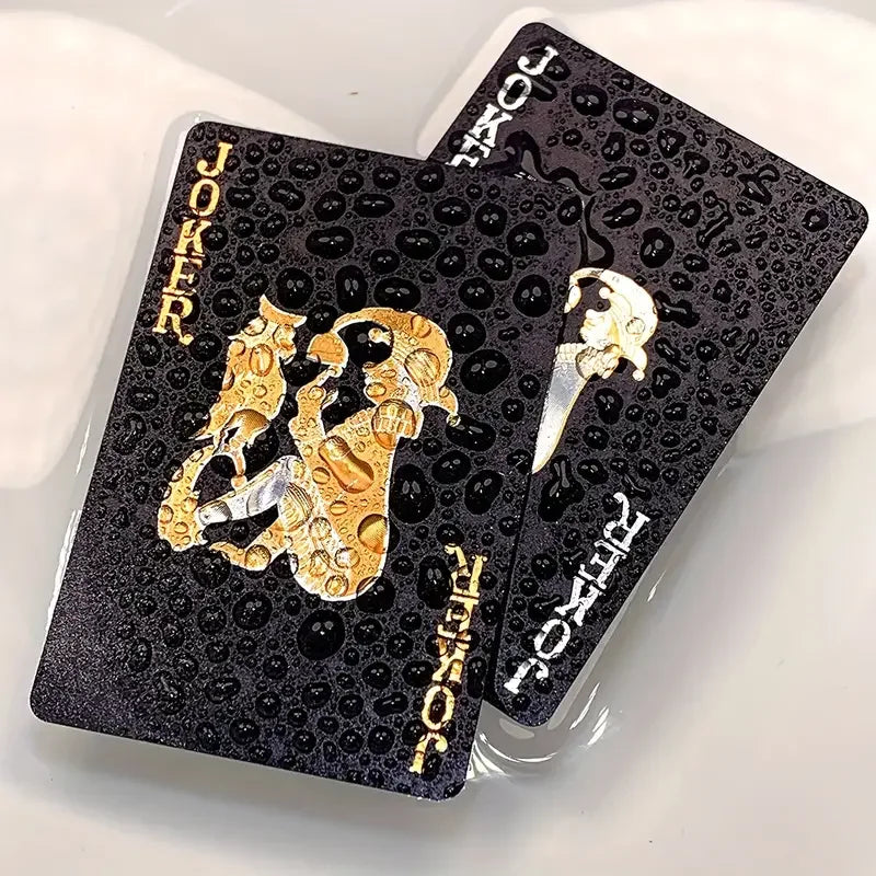 Cor preto ouro jogando cartão de jogo grupo à prova dwaterproof água poker terno magia dmagic pacote jogo de tabuleiro presente coleção