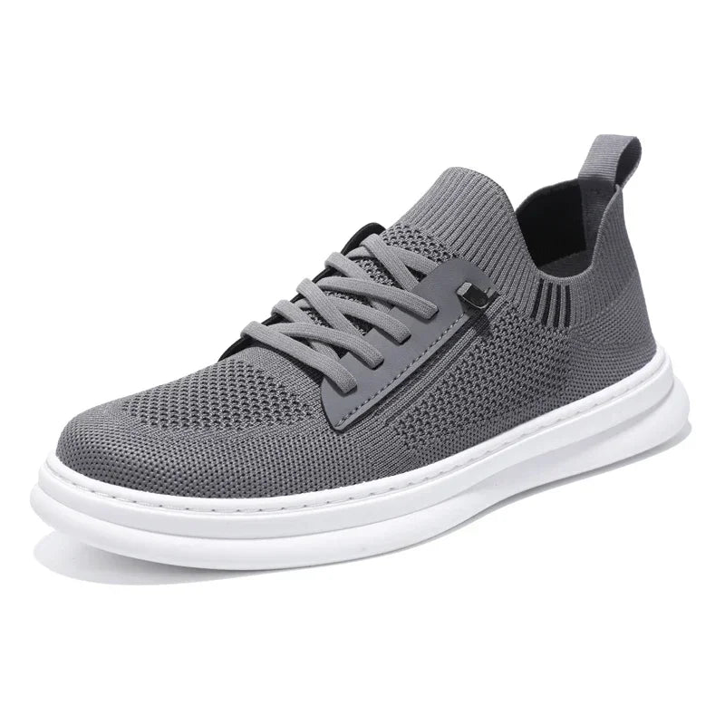 Sapatos casuais masculinos leves respiráveis sapatos brancos planos com cadarço tênis de skate masculino