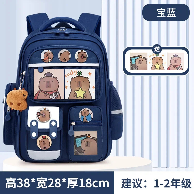 Mochila escolar de estudante Capibara, mochila infantil de grande capacidade. Bolsas para livros de volta às aulas para meninos e meninas