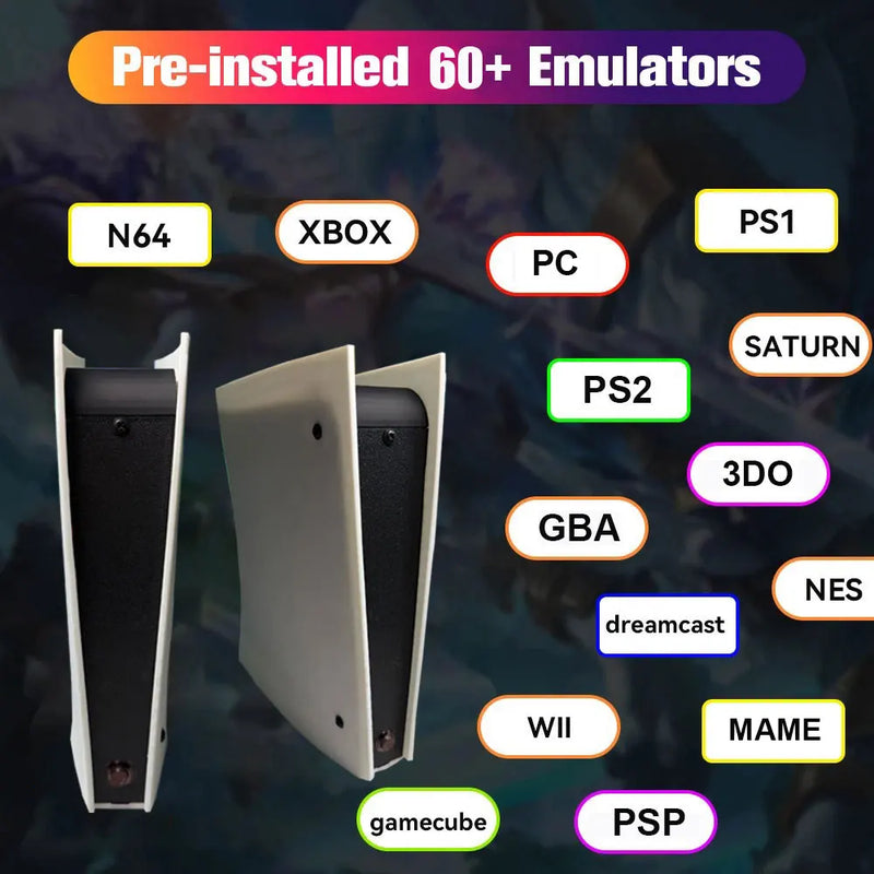 X5 60 + emuladores 500gb console de jogo retrô batocera 1037u 70000 + jogos para wii ps2 psp gamecube n64 alça sem fio 4k hd tvbox