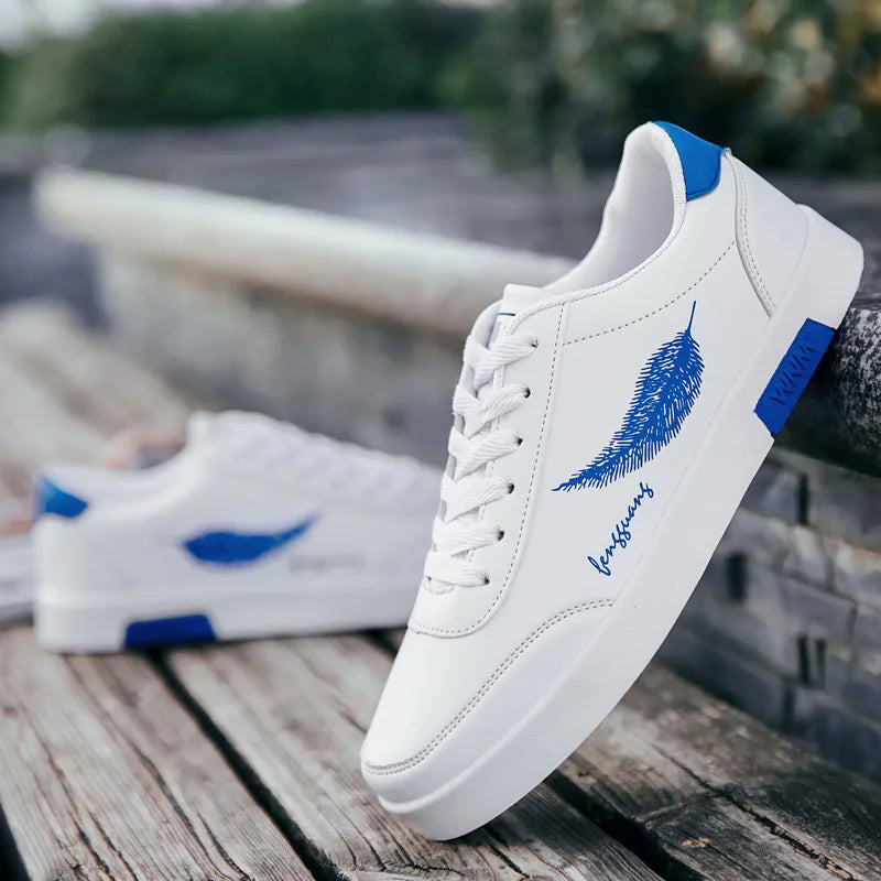 Branco masculino sapatos esportivos na moda sapatos casuais homem de couro apartamentos conforto resistente tênis casuais masculinos zapatillas de hombre