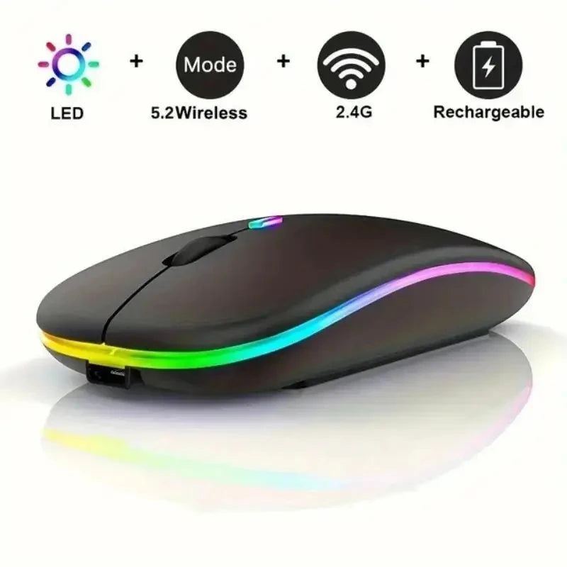 Mouse Ergonômico para Jogos, Retroiluminação, Compatível com USB, RGB, Recarregável, Silencioso, Retroiluminado, Laptop, PC