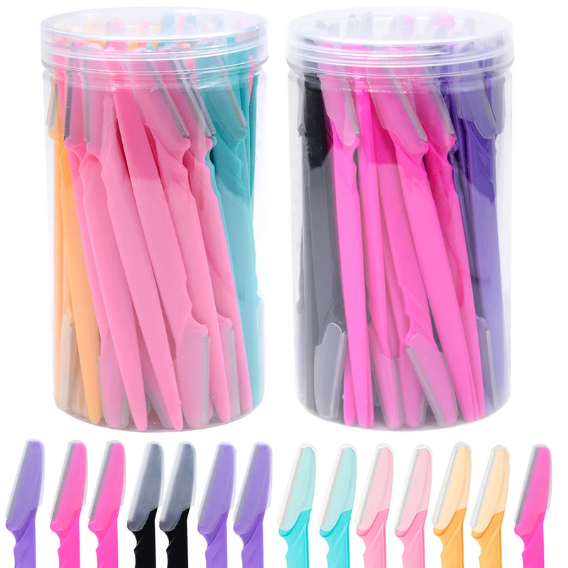 30 unidades/garrafa de lâminas de sobrancelha com recipiente, aparador de sobrancelhas faciais em estojo, remoção de pelos, lâminas seguras, ferramentas de corte
