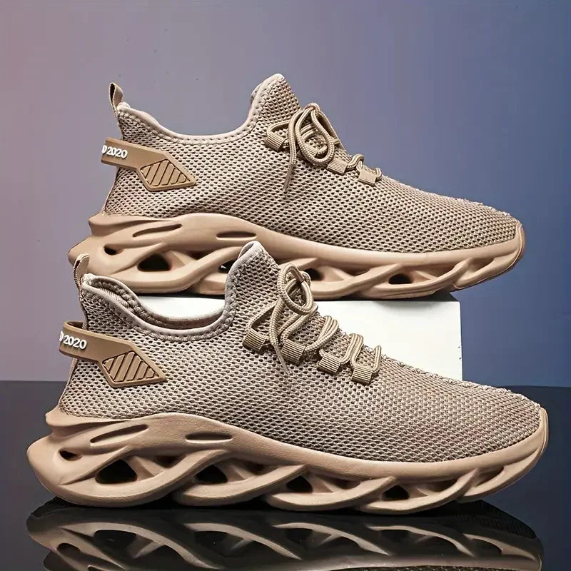 Homens esportes correndo preto sapatos de corrida tênis casuais marrom ao ar livre malha respirável feminino luz absorção de choque tênis preto