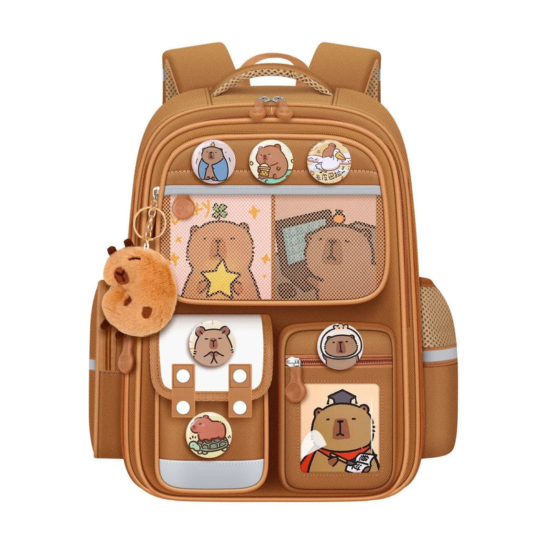 Mochila escolar de estudante Capibara, mochila infantil de grande capacidade. Bolsas para livros de volta às aulas para meninos e meninas